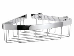 Tesa Bad-Utensilienhalter Aluxx Eckablagekorb, Silber