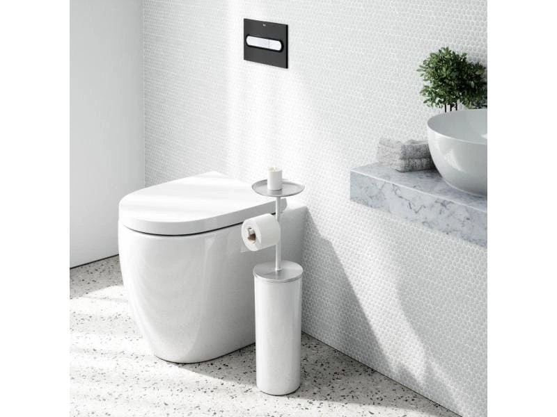Umbra Toilettenpapierhalter Portaloo Silber/Weiss 6 Umbra Toilettenpapierhalter Portaloo Silber/Weiss – Bild 6