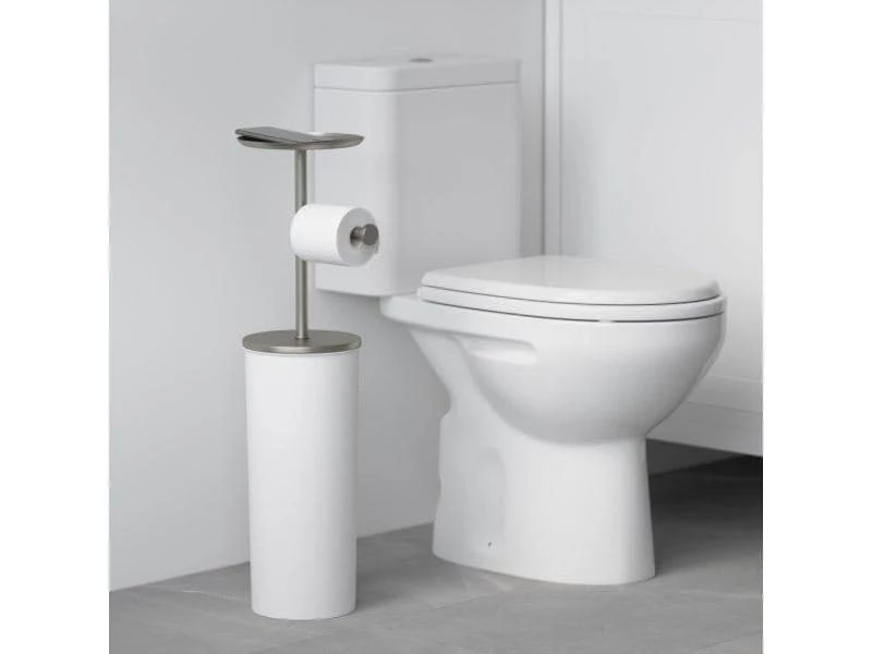 Umbra Toilettenpapierhalter Portaloo Silber/Weiss 5 Umbra Toilettenpapierhalter Portaloo Silber/Weiss – Bild 5