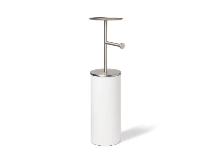 Umbra Toilettenpapierhalter Portaloo Silber/Weiss 2 Umbra Toilettenpapierhalter Portaloo Silber/Weiss – Bild 2