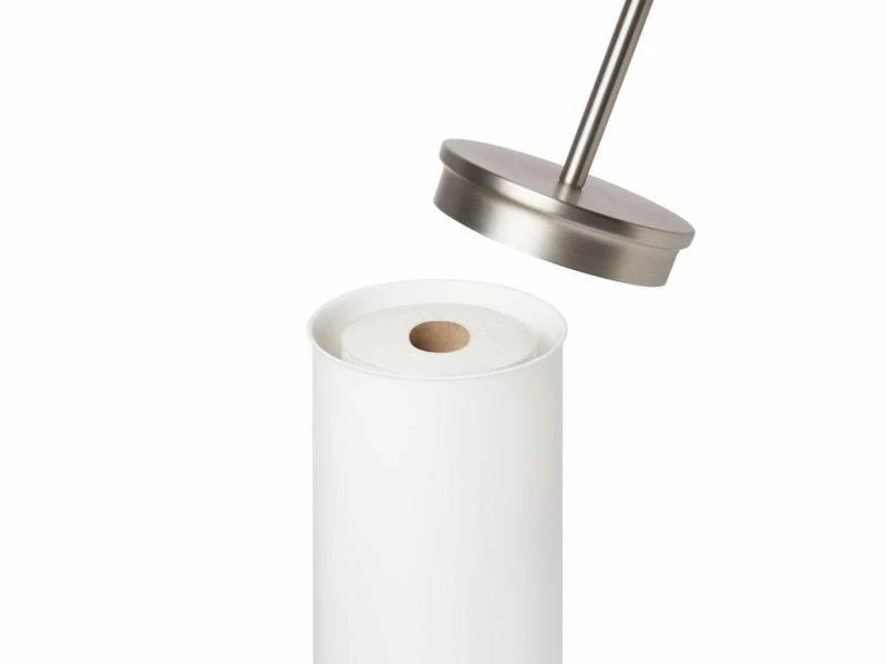 Umbra Toilettenpapierhalter Portaloo Silber/Weiss 3 Umbra Toilettenpapierhalter Portaloo Silber/Weiss – Bild 3